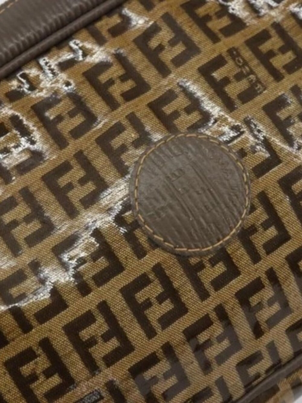 FENDI Zucchino Canvas Shoulder Bag Beige Auth - Picture 9 of 16